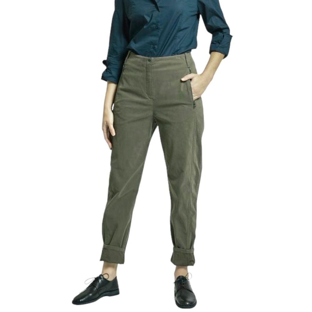 Annette Gortz Carta Stretch Olive Twill High Rise Straight Pants Size EU 42